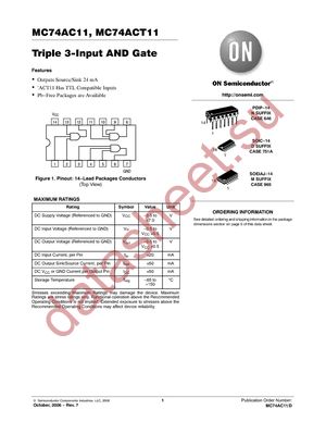 MC74AC11N datasheet  